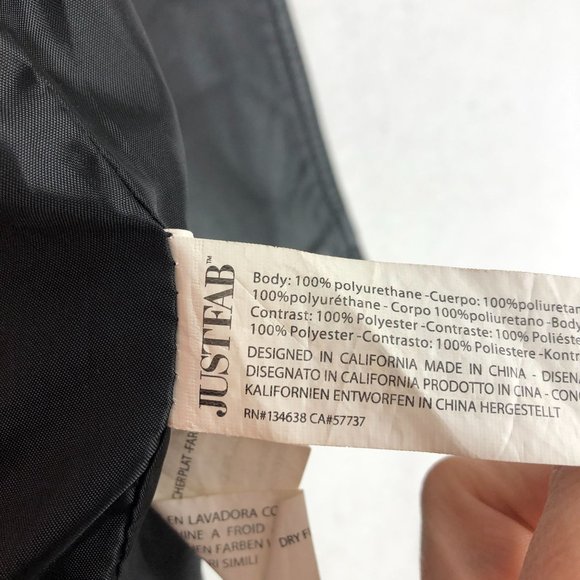 Just Fab Women's Size Small Black Faux Leather Full Zip Long Sleeve Moto Jacket - Picture 11 of 13